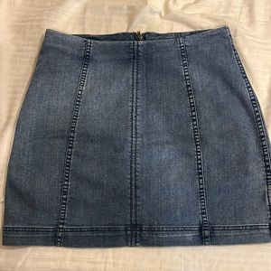 Free people denim mini skirt